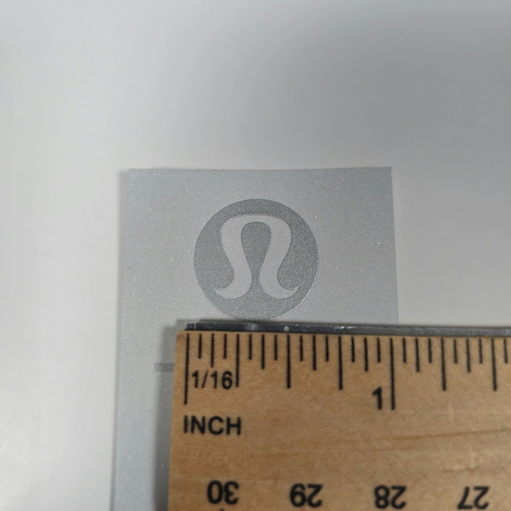 12 Pack Reflective Silver Lululemon 0.75" Iron On Vinyl Heat Transfer Logo